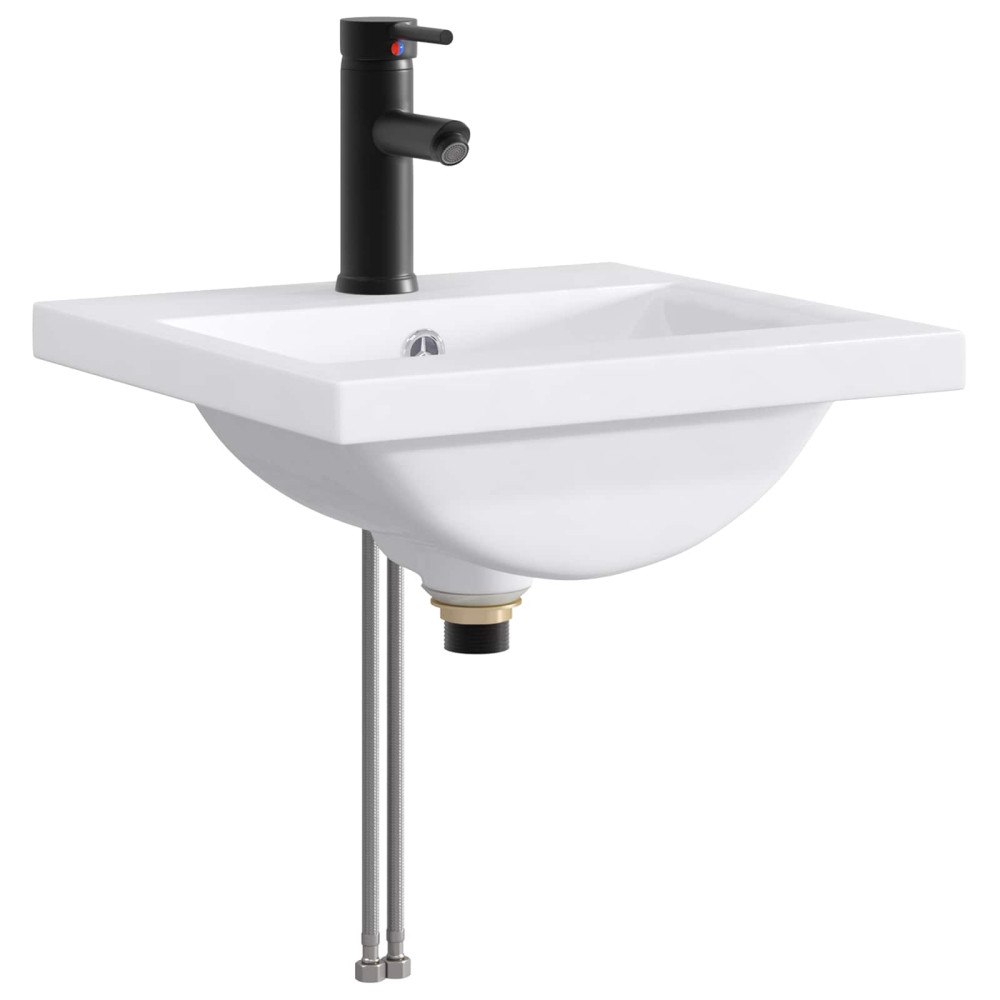 vidaXL Tvättställ för badrum Matte Svart 42 x 40 x 16,5 cm Metall