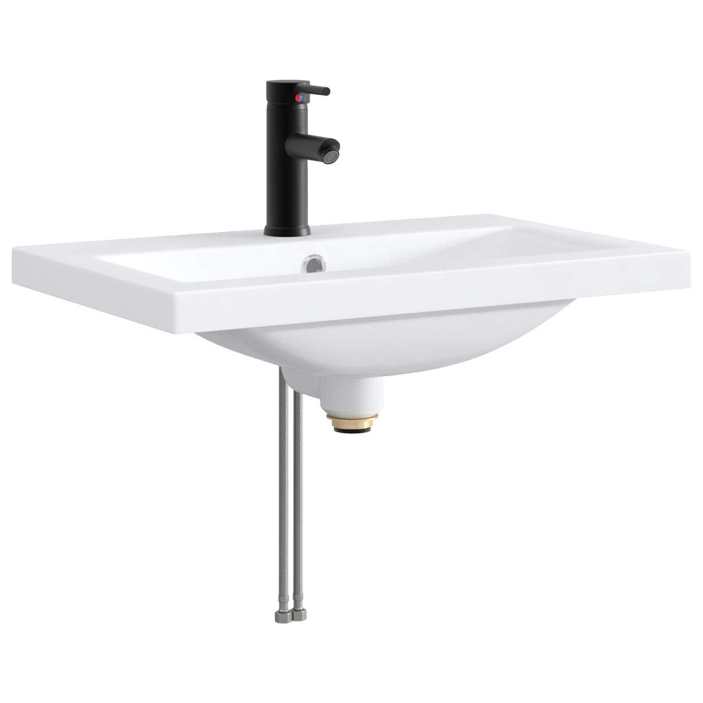 vidaXL Tvättställ för badrum Matte Svart 61 x 40 x 16,5 cm Metall