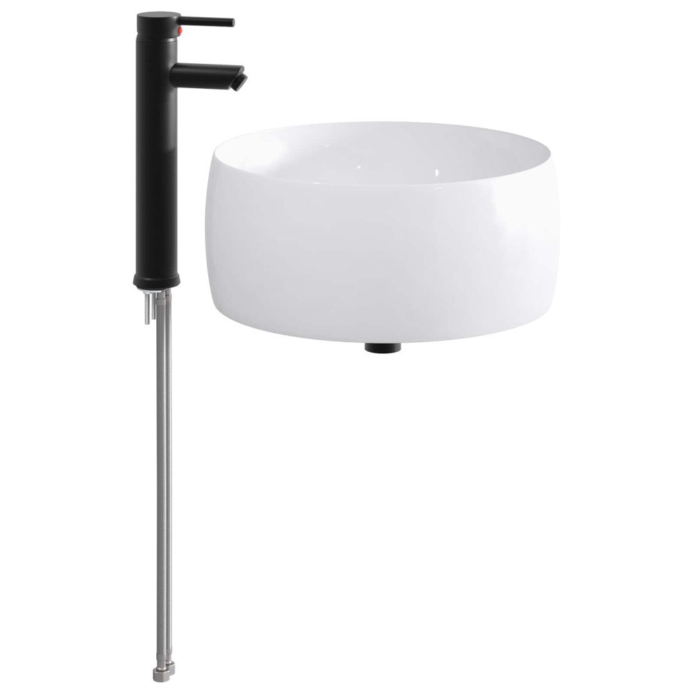 vidaXL Tvättställ för badrum Matte Svart 38,5 x 38,5 x 16 cm Metall