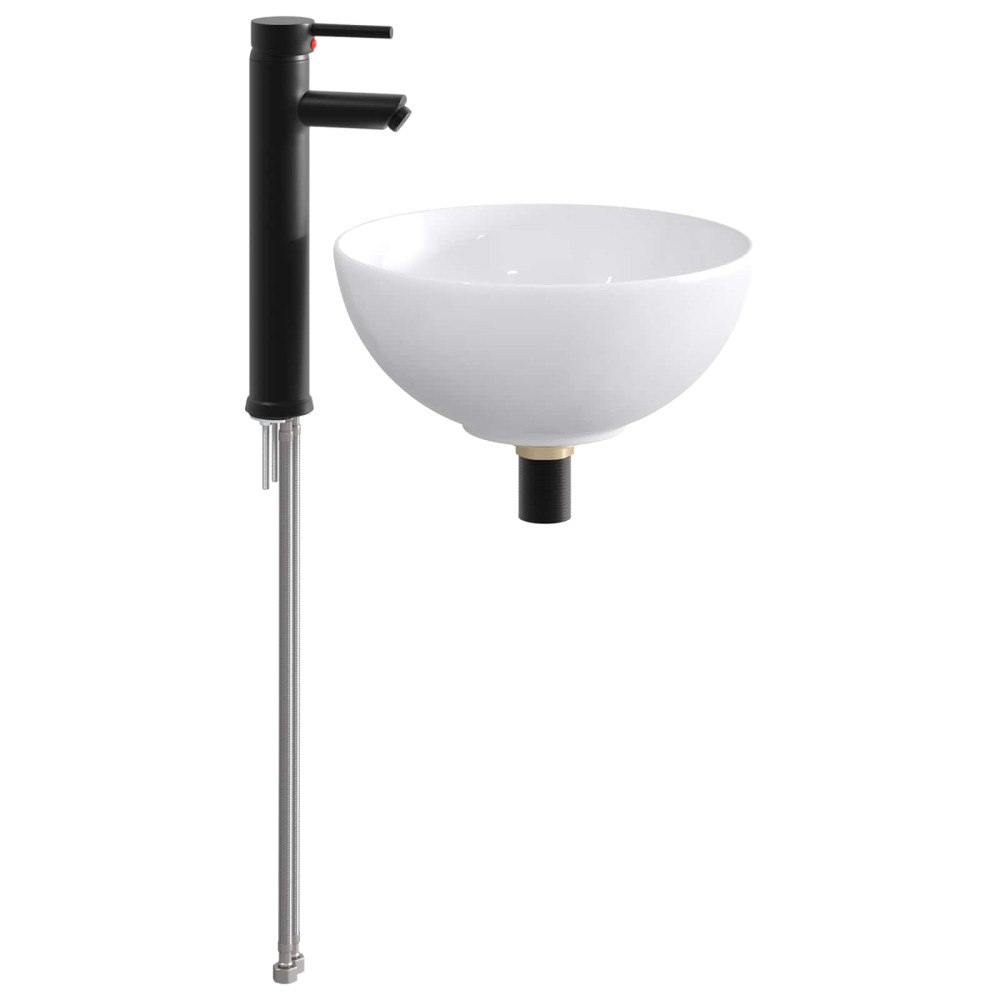 vidaXL Tvättställ för badrum Matte Svart 32 x 32 x 13 cm Metall