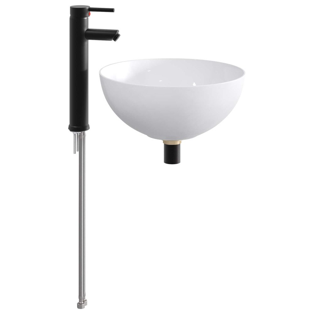vidaXL Tvättställ för badrum Matte Svart 35,5 x 35,5 x 14,5 cm Metall