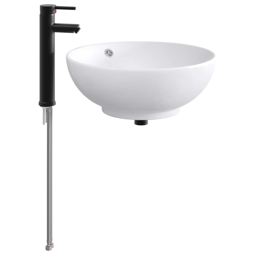 vidaXL Tvättställ för badrum Matte Svart 44 x 44 x 16 cm Metall