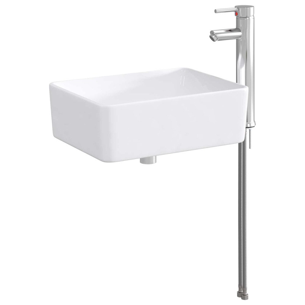 vidaXL Tvättställ för badrum Krom 40,5 x 30,5 x 13 cm Metall