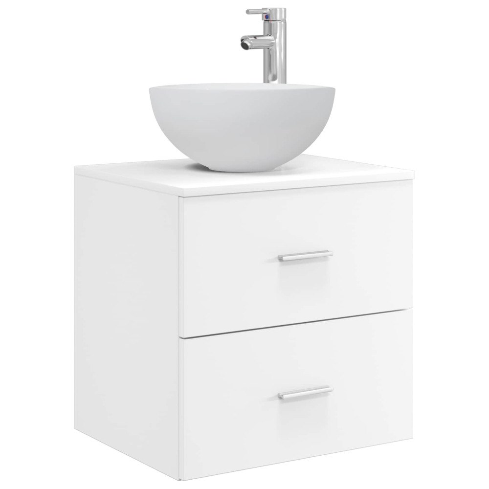 vidaXL Väggmonterad diskho-vask Vit 49,5 x 35 x 63 cm Konstruerat trä