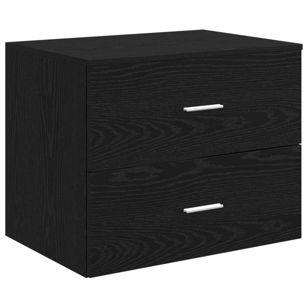 vidaXL Väggmonterat Badrumsskåp Svart ek 62,5 x 44,5 x 50 cm