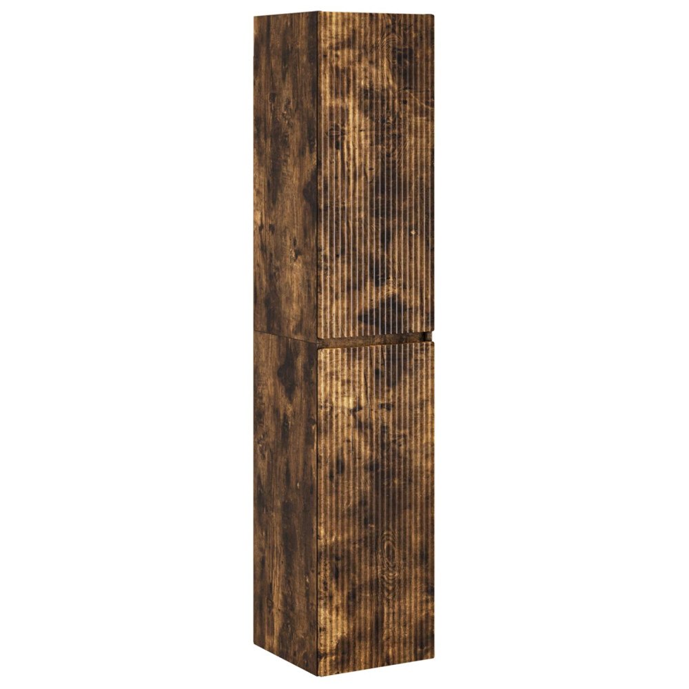 vidaXL Väggmonterat Badrumsskåp Rökt ek 33 x 34,5 x 160 cm