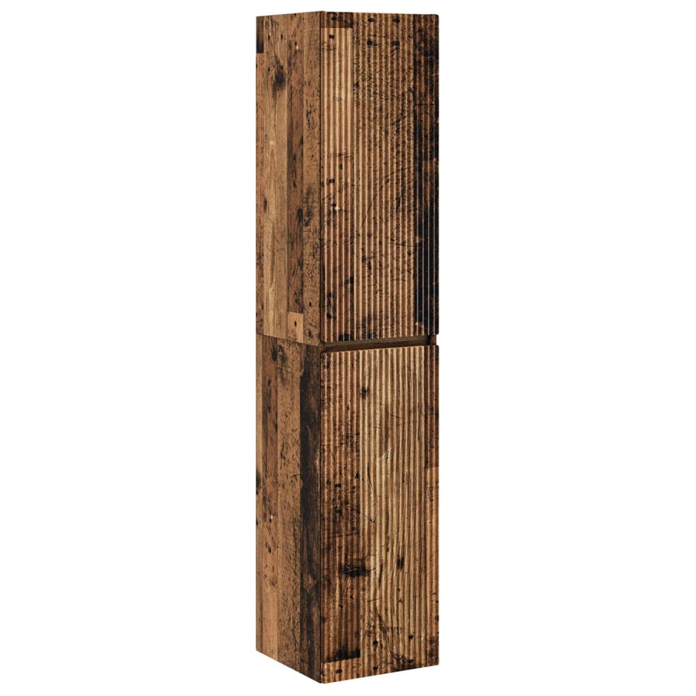 vidaXL Väggmonterat Badrumsskåp Gammalt trä 33 x 34,5 x 160 cm