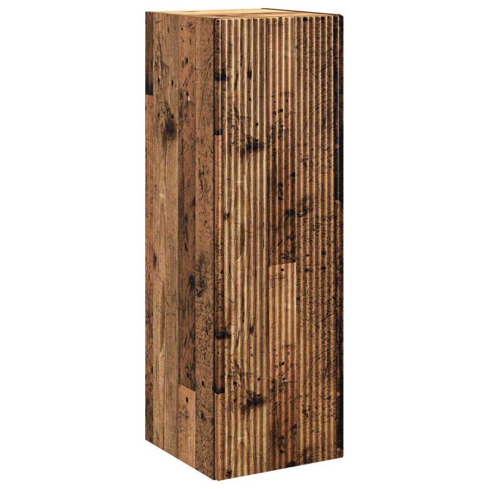 vidaXL Väggmonterat Badrumsskåp Gammalt trä 33 x 34,5 x 100 cm
