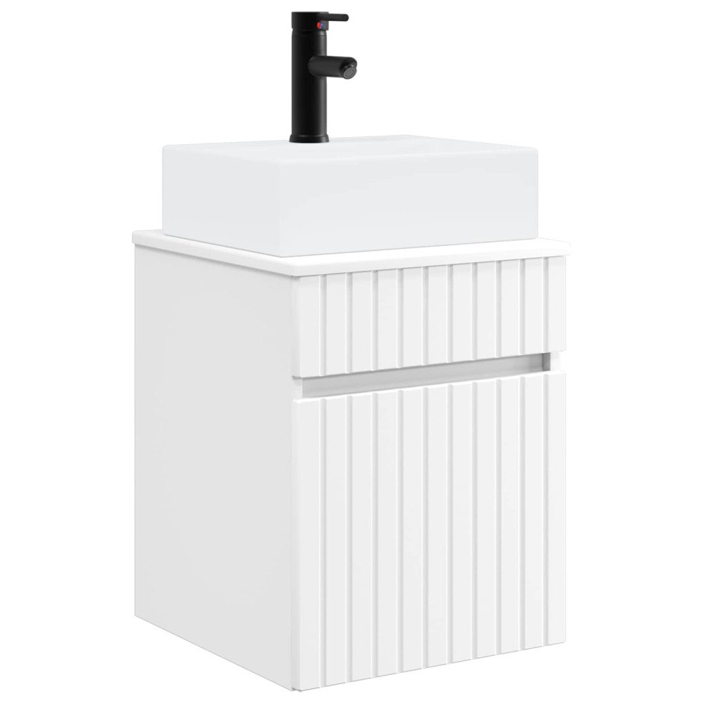vidaXL Väggmonterad Handfat Vanity Vit 39 x 41 x 62,5 cm