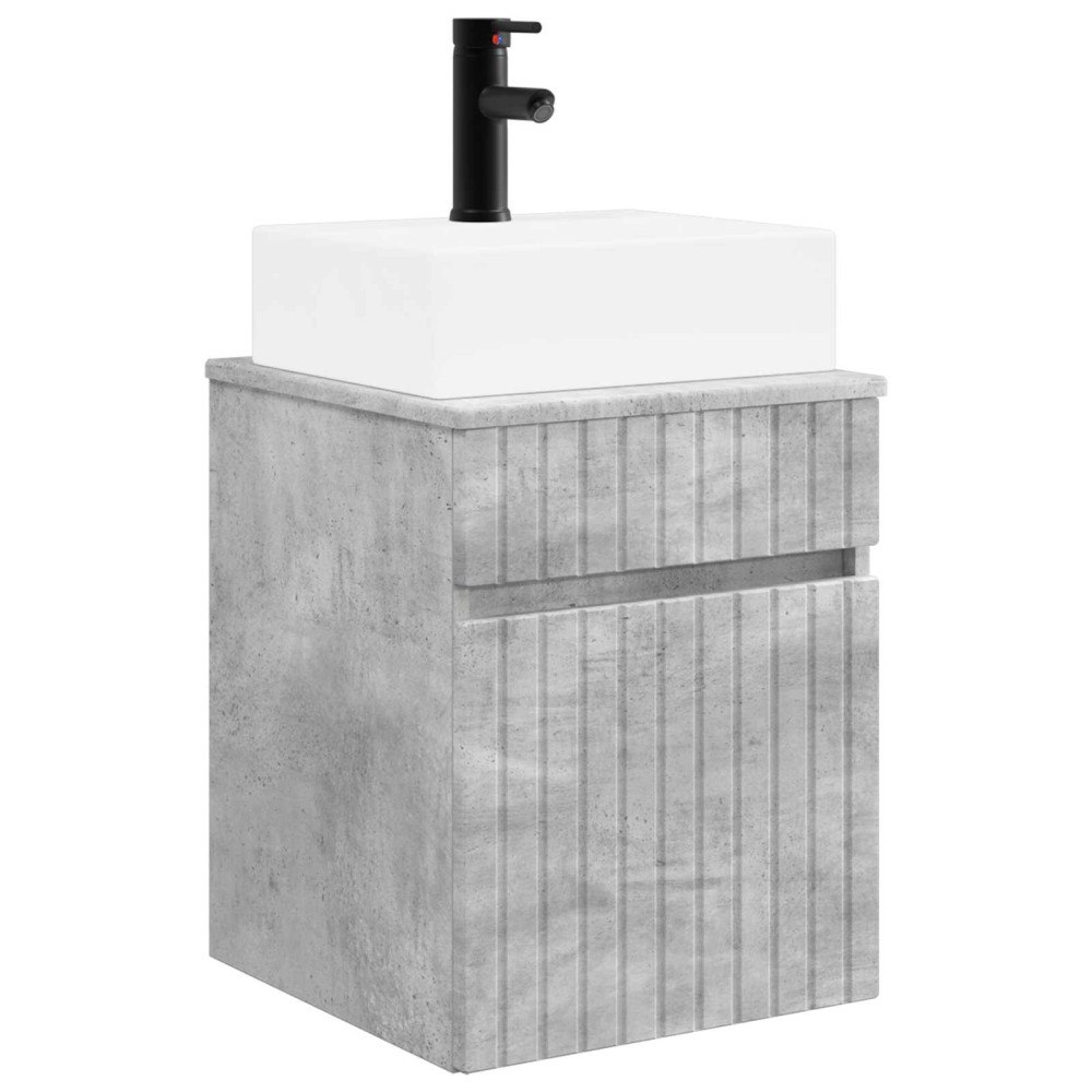 vidaXL Väggmonterad Handfat Vanity Betonggrå 39 x 41 x 62,5 cm