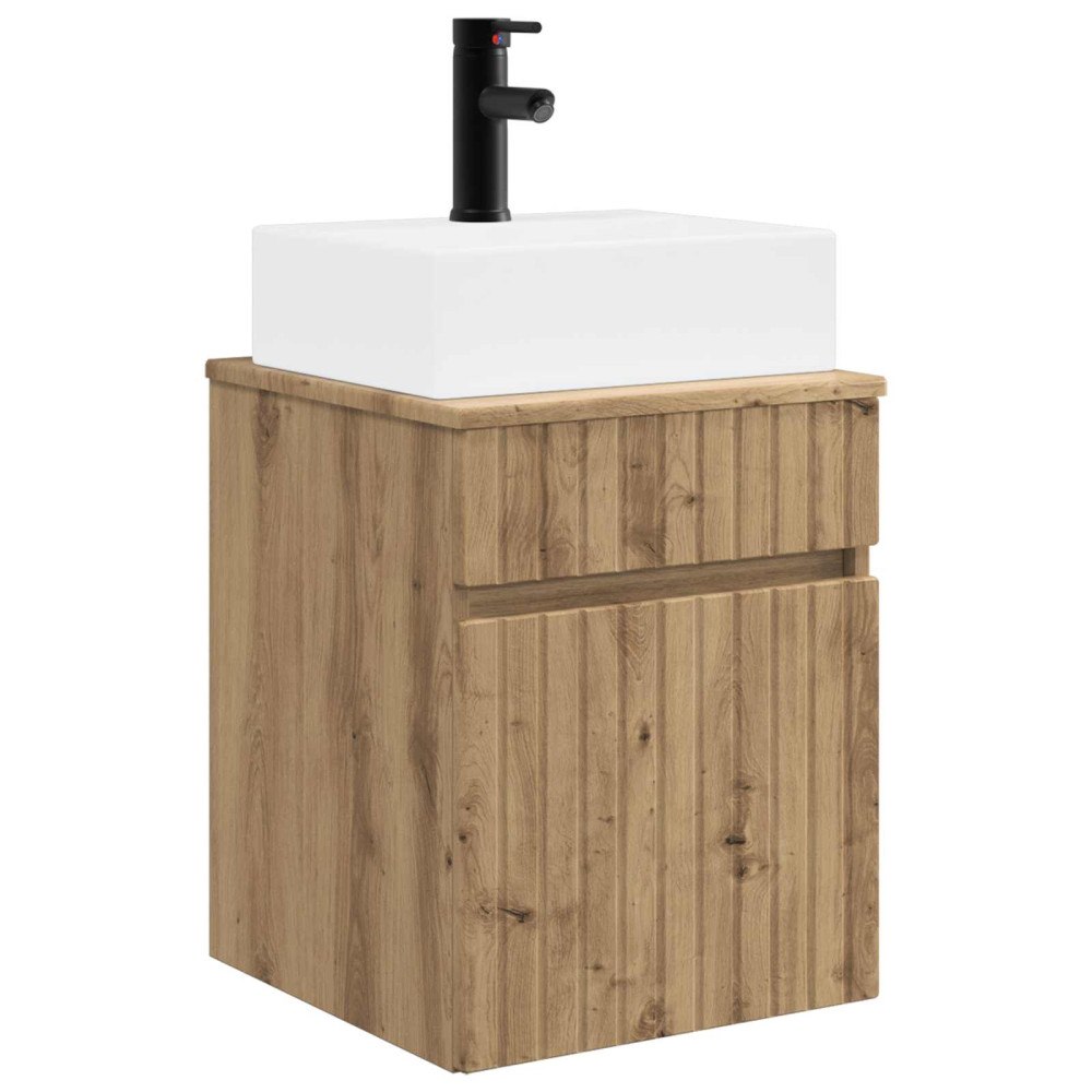vidaXL Väggmonterad Handfat Vanity Artisan-ek 39 x 41 x 62,5 cm