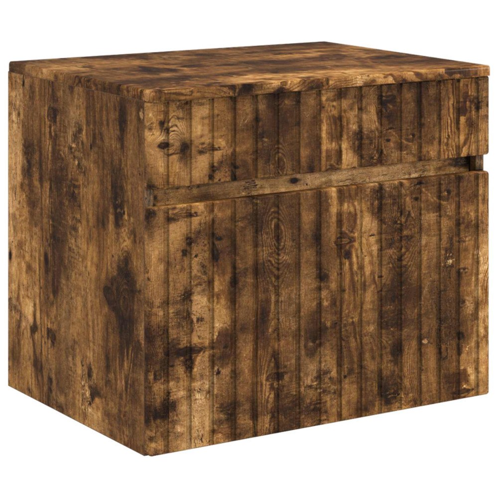 vidaXL Väggmonterat Badrumsskåp Rökt ek 59 x 44,5 x 50 cm