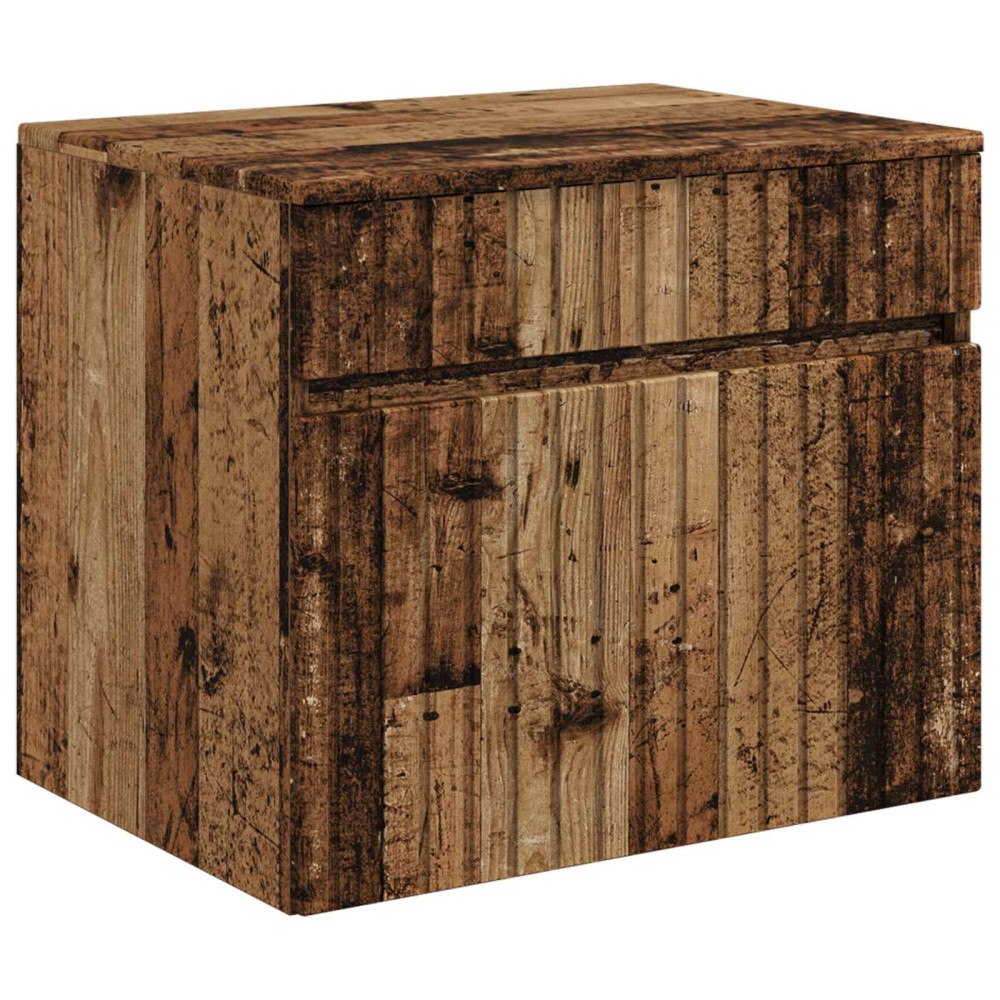 vidaXL Väggmonterat Badrumsskåp Gammalt trä 59 x 44,5 x 50 cm