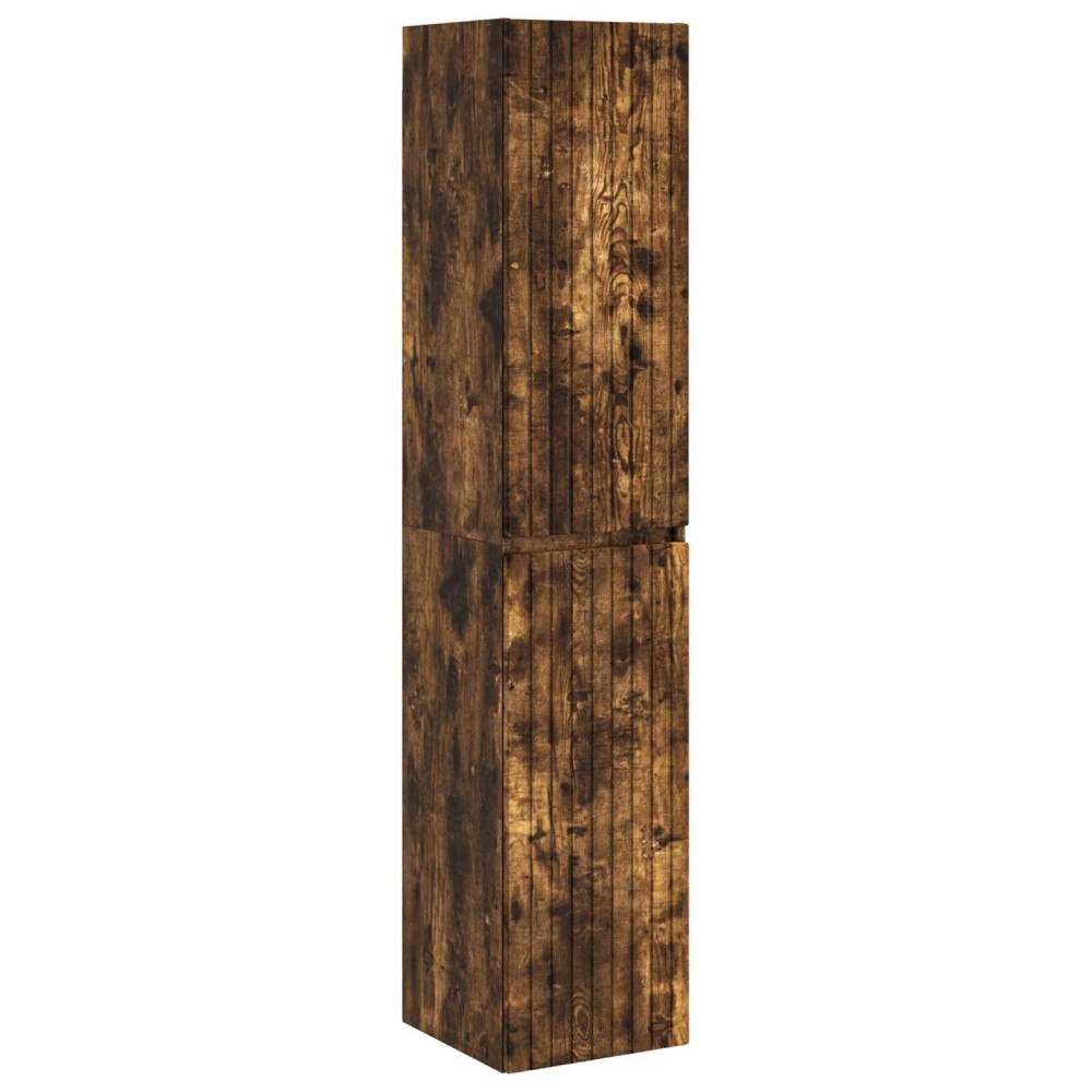 vidaXL Väggmonterat Badrumsskåp Rökt ek 33 x 34,5 x 160 cm