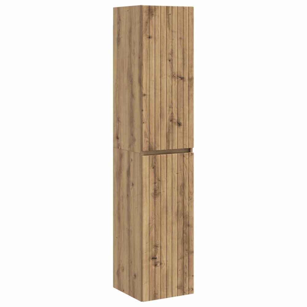 vidaXL Väggmonterat Badrumsskåp Artisan-ek 33 x 34,5 x 160 cm