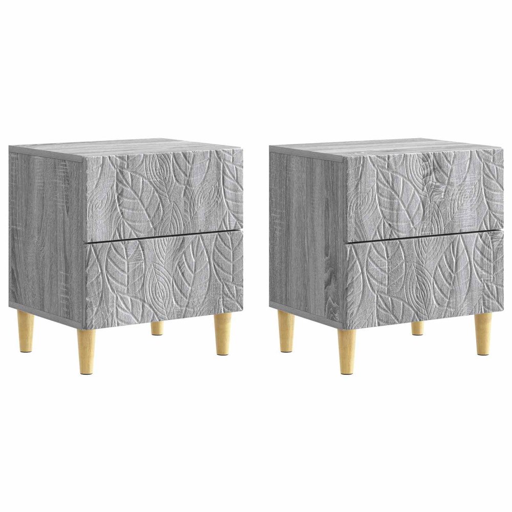 vidaXL Sängbord 2 pcs Grå Sonoma 43 x 34,5 x 48 cm Konstruerat trä