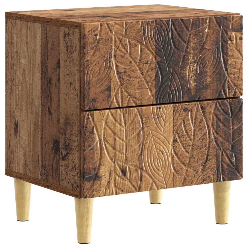 vidaXL Sängbord Gammalt trä 43 x 34,5 x 48 cm Konstruerat trä