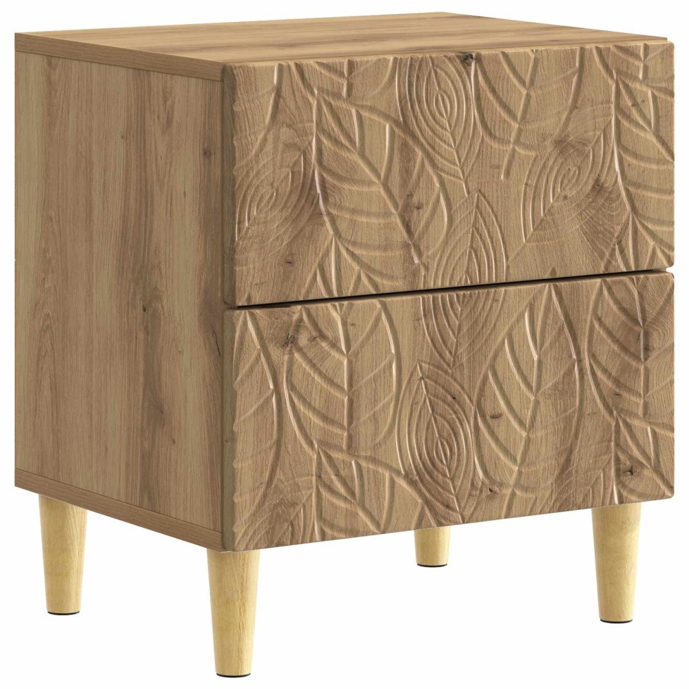 vidaXL Sängbord Artisan-ek 43 x 34,5 x 48 cm Konstruerat trä