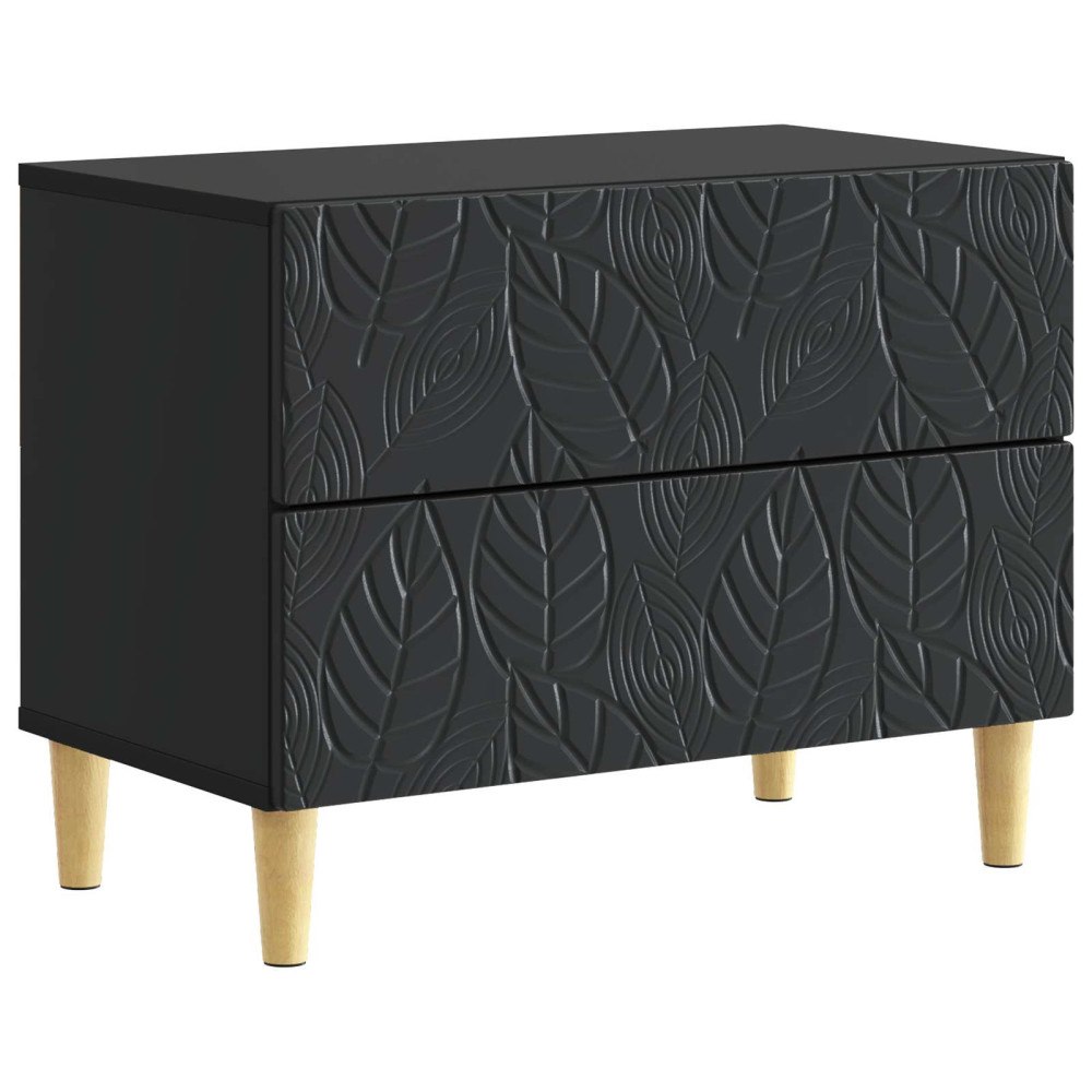 vidaXL Sängbord Svart 62 x 34,5 x 48 cm Konstruerat trä