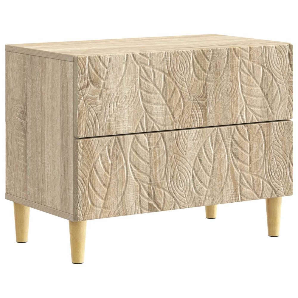 vidaXL Sängbord Sonoma-ek 62 x 34,5 x 48 cm Konstruerat trä