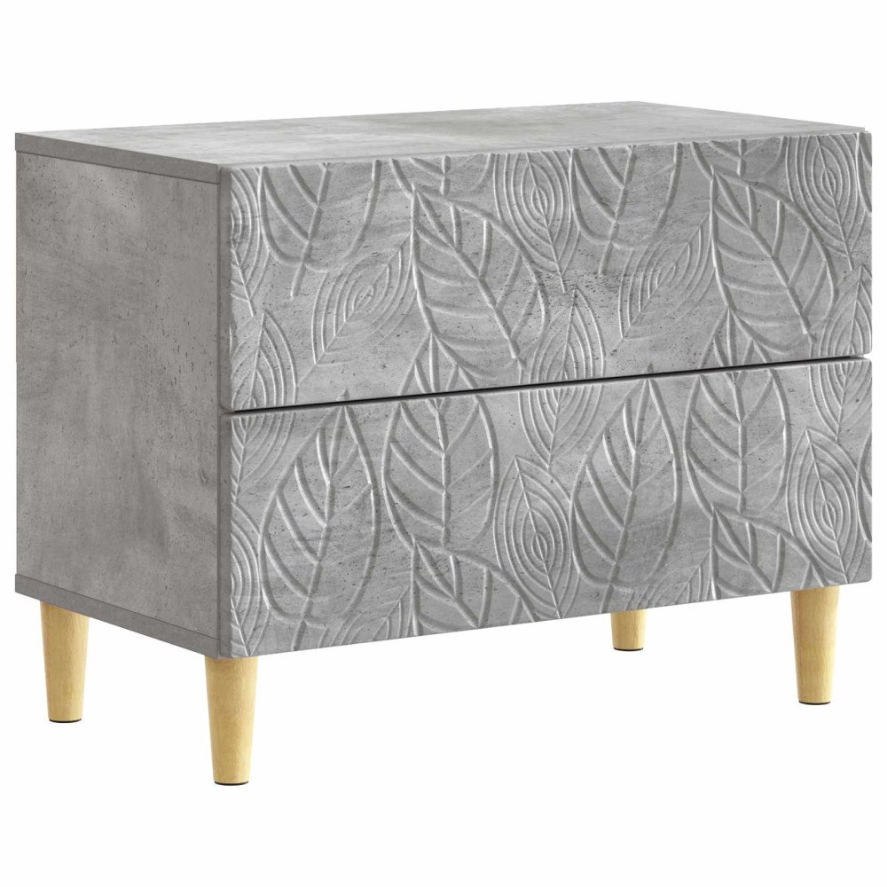 vidaXL Sängbord Betonggrå 62 x 34,5 x 48 cm Konstruerat trä