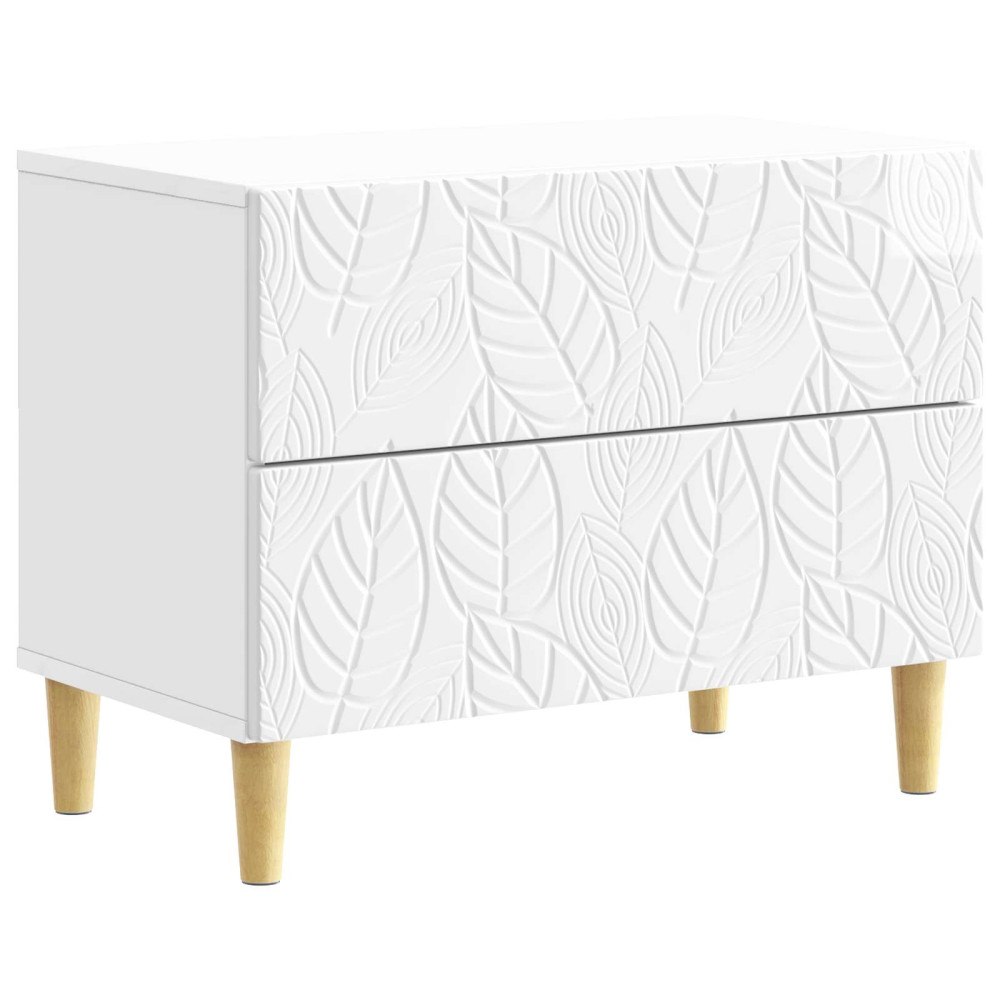 vidaXL Sängbord Vit högglans 62 x 34,5 x 48 cm Konstruerat trä