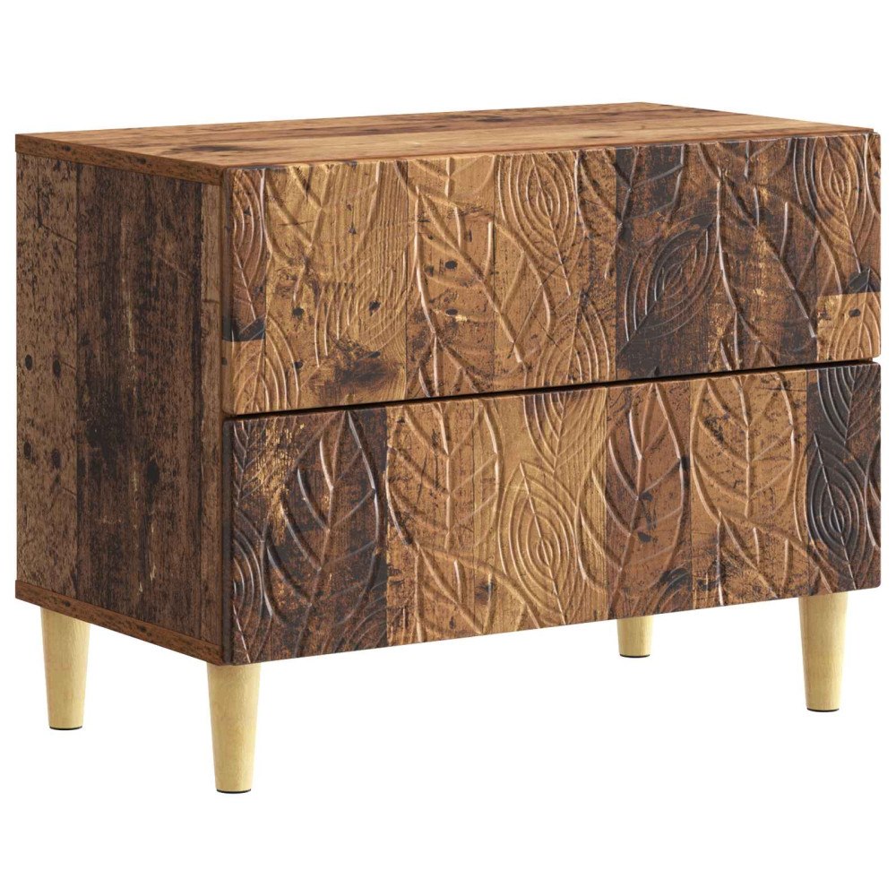 vidaXL Sängbord Gammalt trä 62 x 34,5 x 48 cm Konstruerat trä