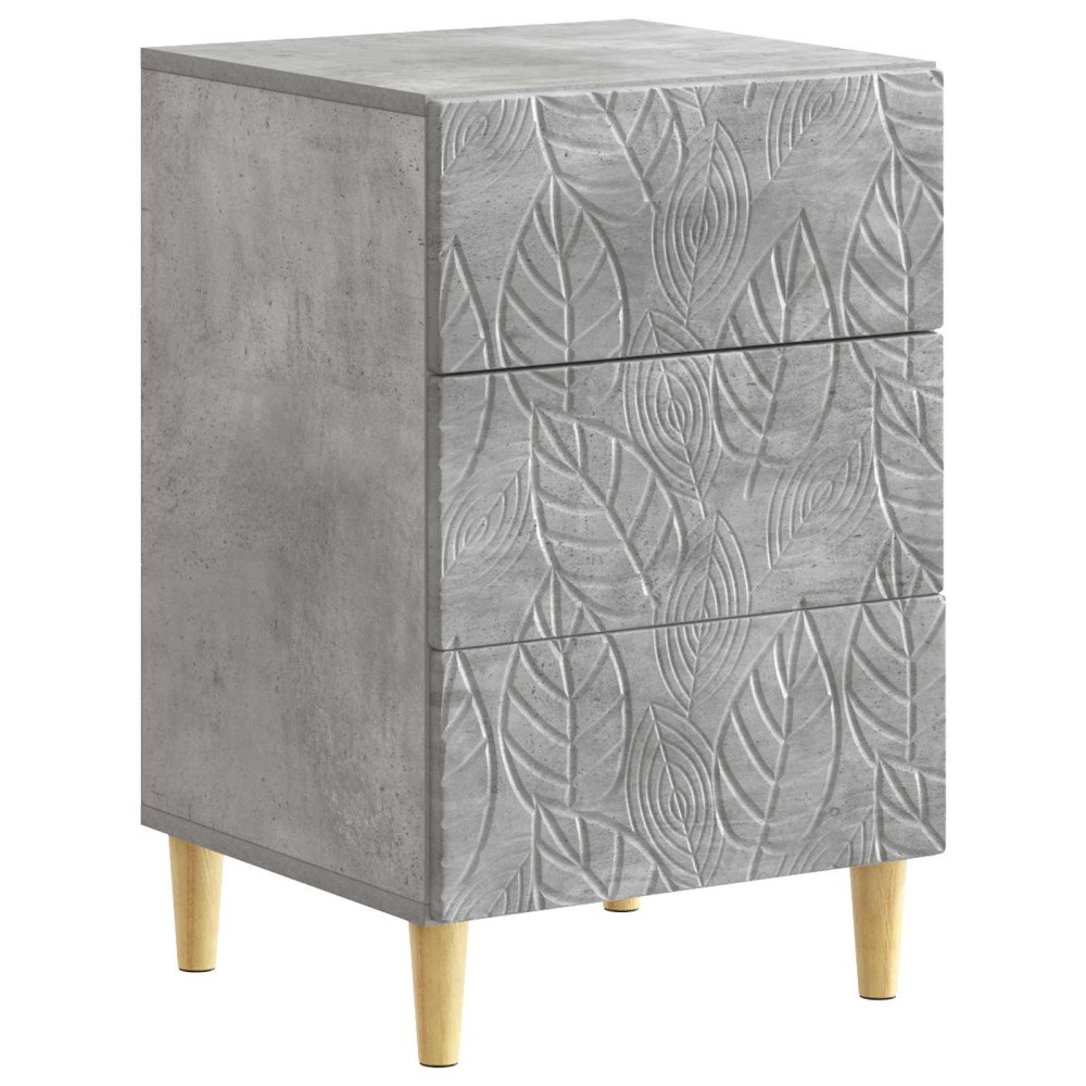vidaXL Sängbord Betonggrå 43 x 39,5 x 66,5 cm Konstruerat trä