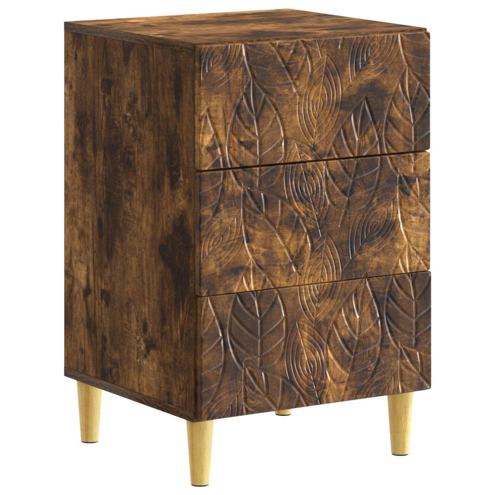 vidaXL Sängbord Rökt ek 43 x 39,5 x 66,5 cm Konstruerat trä