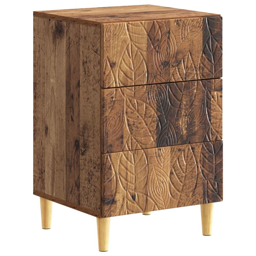 vidaXL Sängbord Gammalt trä 43 x 39,5 x 66,5 cm Konstruerat trä