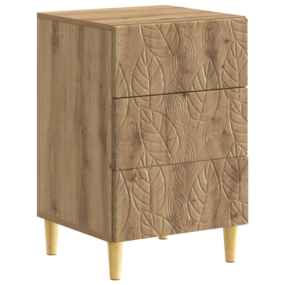 vidaXL Sängbord Artisan-ek 43 x 39,5 x 66,5 cm Konstruerat trä