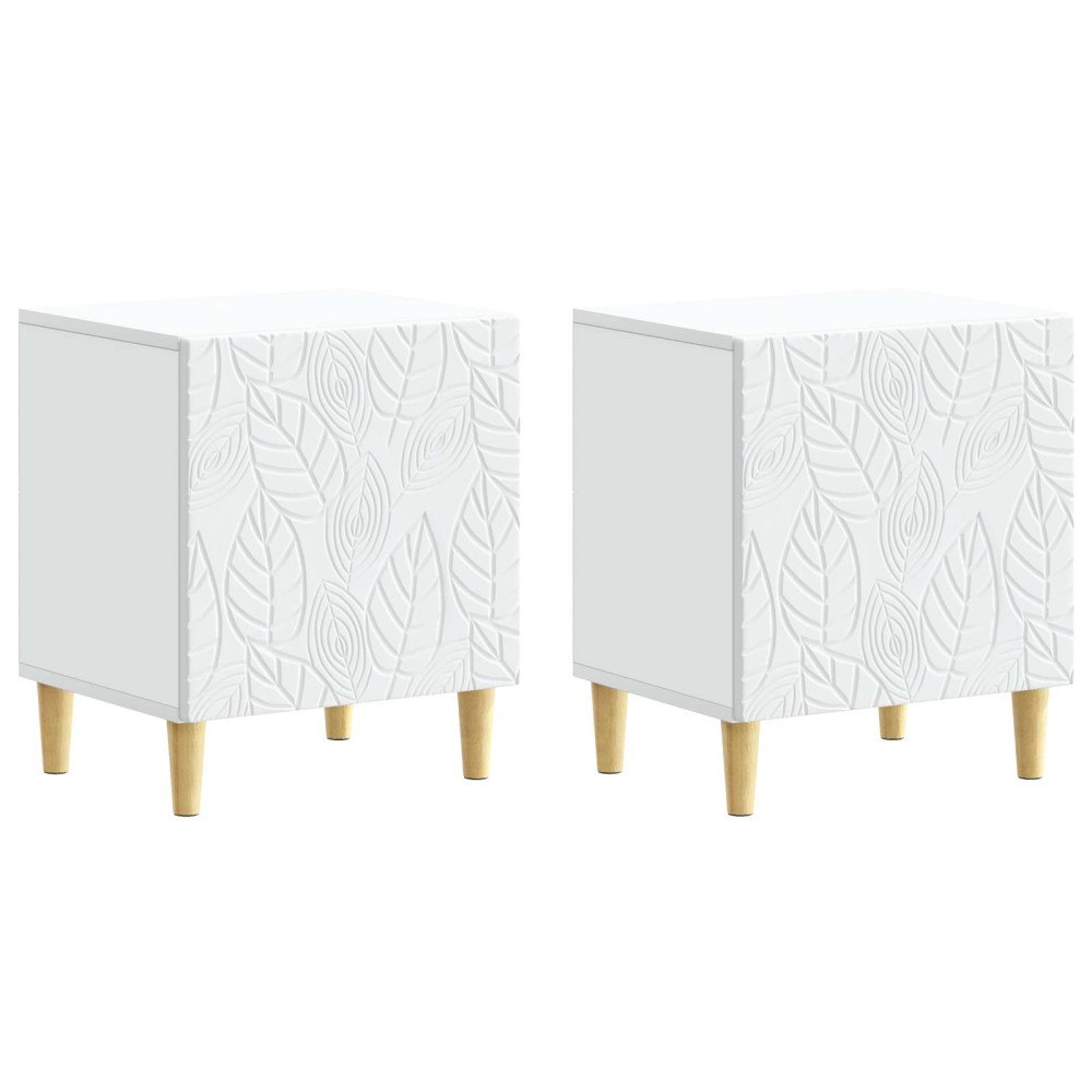 vidaXL Sängbord 2 pcs Vit 43 x 34,5 x 50 cm Konstruerat trä