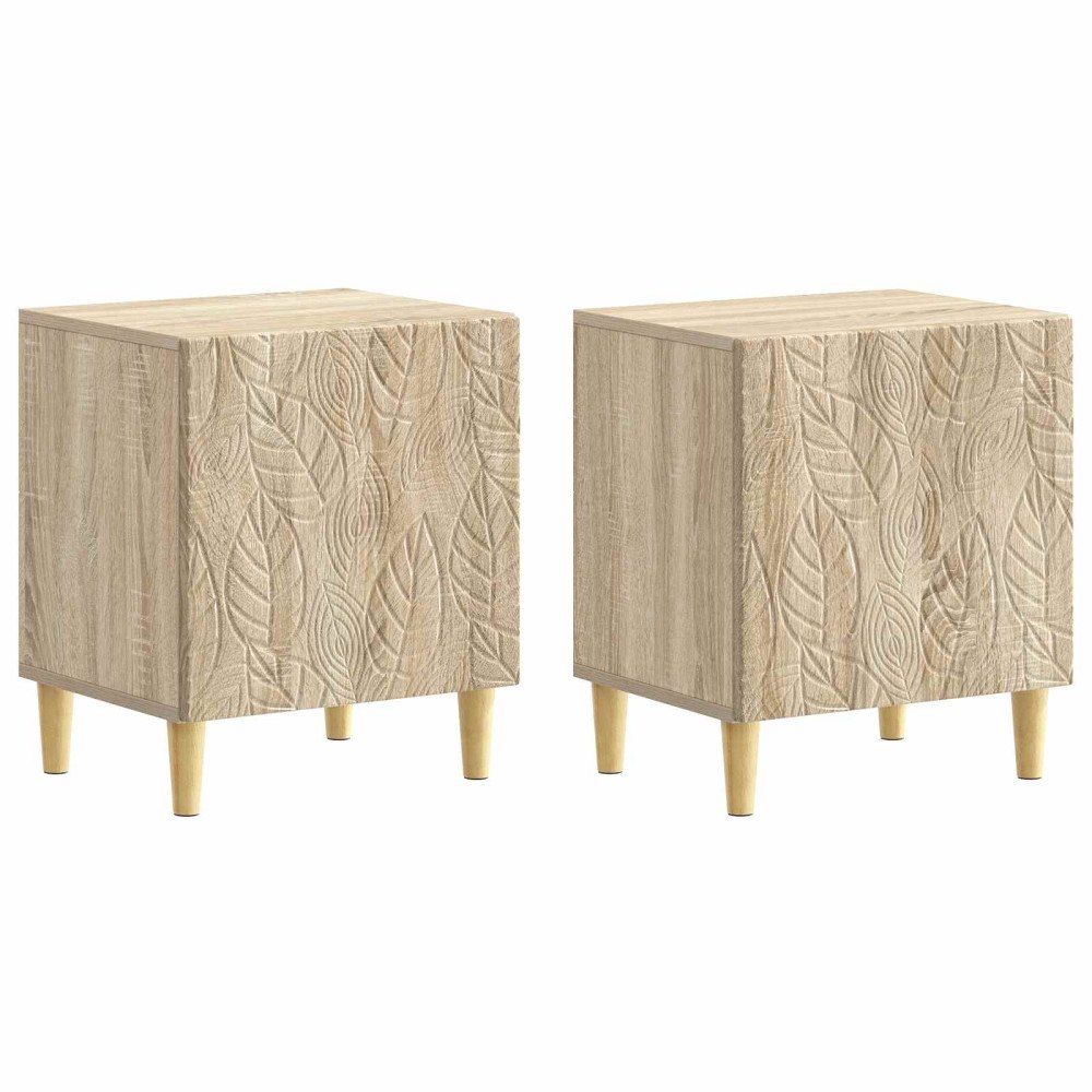 vidaXL Sängbord 2 pcs Sonoma-ek 43 x 34,5 x 50 cm Konstruerat trä