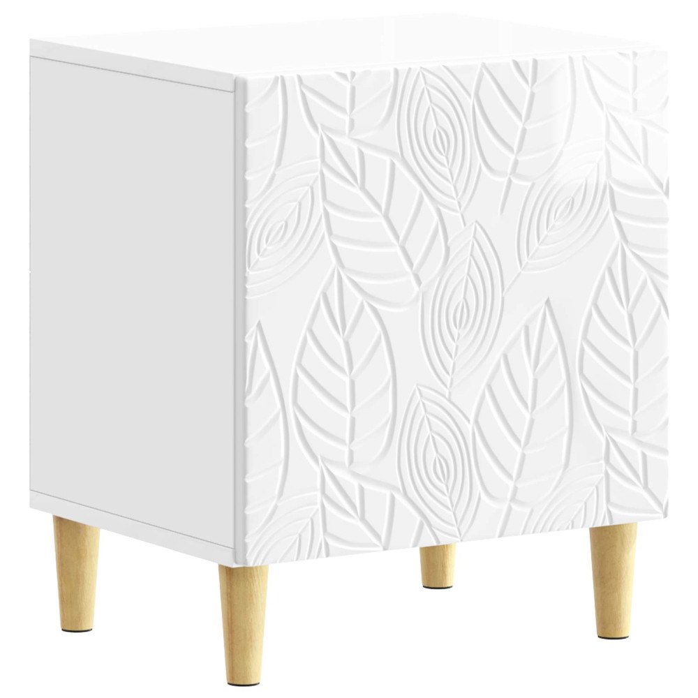 vidaXL Sängbord Vit högglans 43 x 34,5 x 50 cm Konstruerat trä
