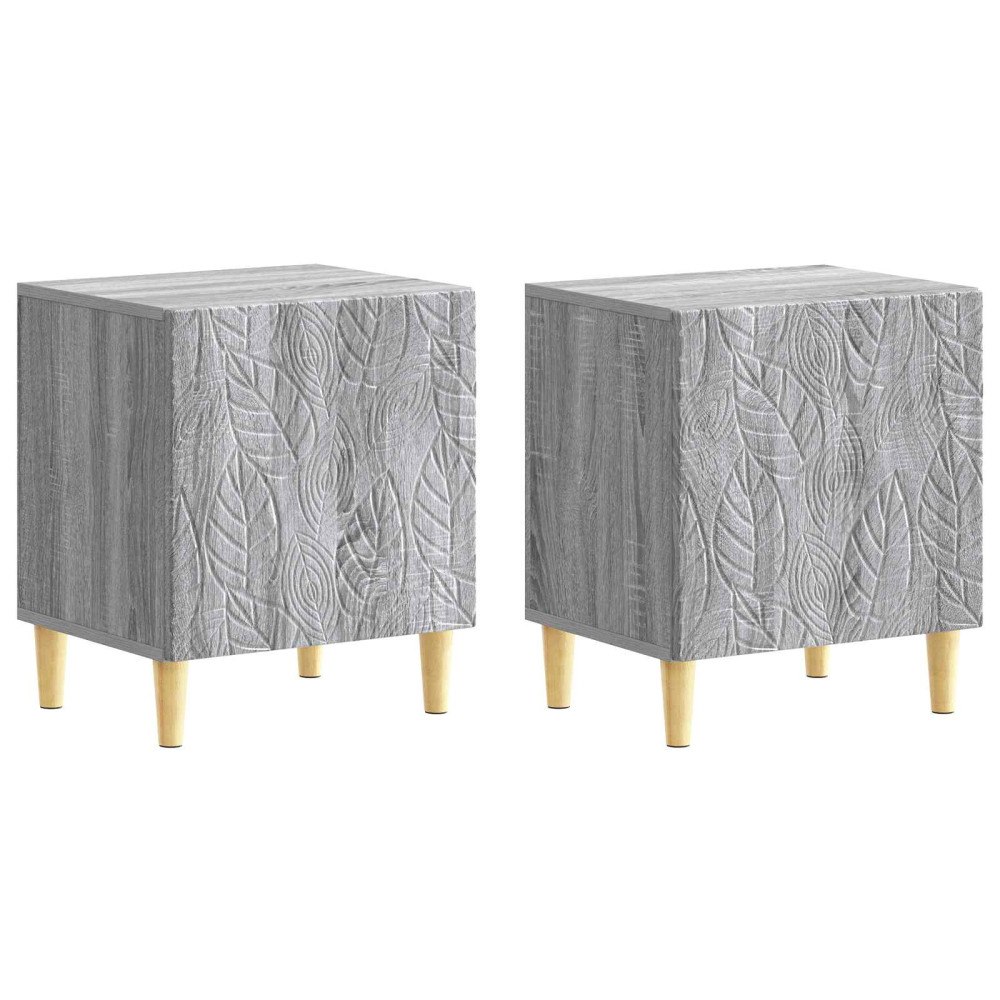 vidaXL Sängbord 2 pcs Grå Sonoma 43 x 34,5 x 50 cm Konstruerat trä