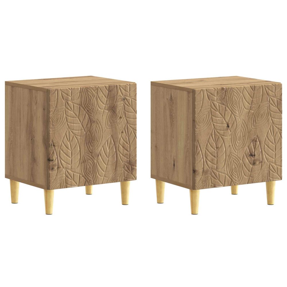 vidaXL Sängbord 2 pcs Artisan-ek 43 x 34,5 x 50 cm Konstruerat trä