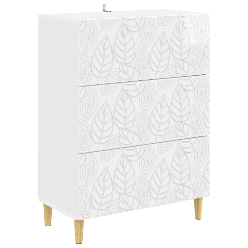 vidaXL Lådans skåp Vit högglans 66 x 34,5 x 90 cm Konstruerat trä