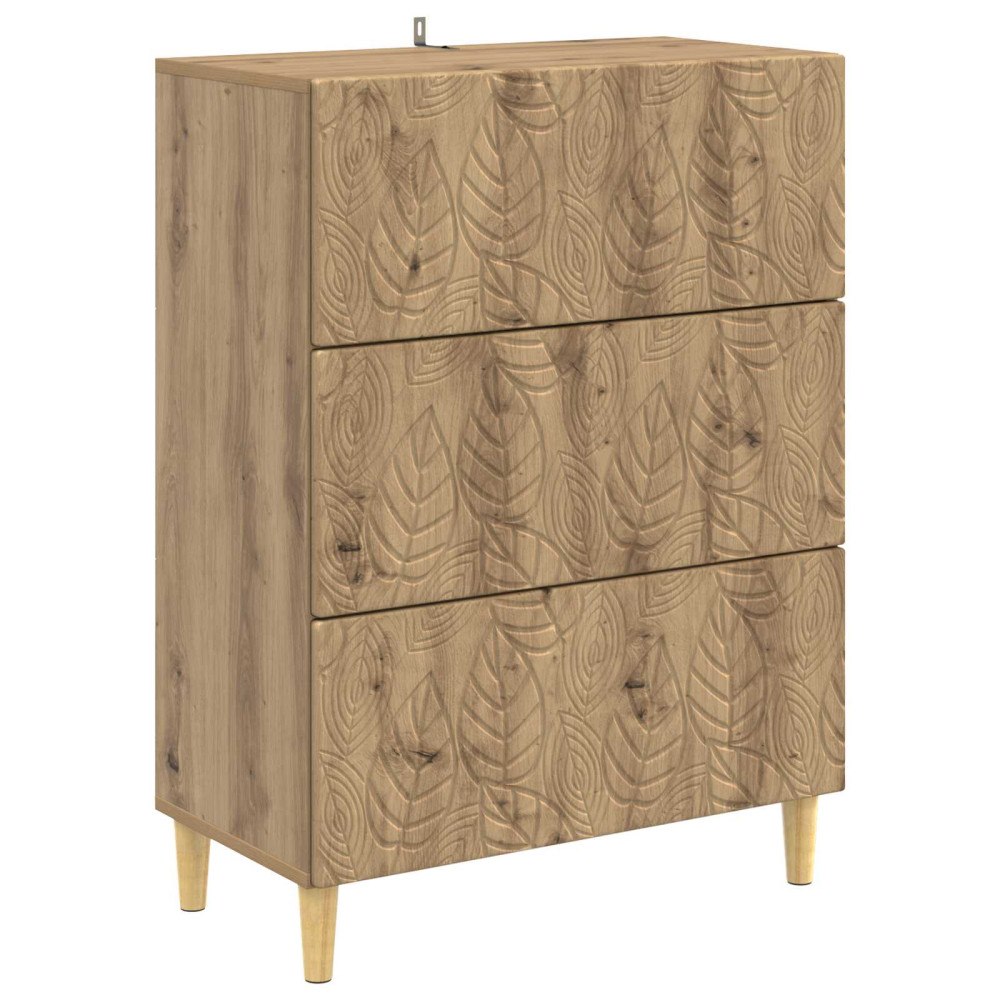 vidaXL Lådans skåp Artisan-ek 66 x 34,5 x 90 cm Konstruerat trä