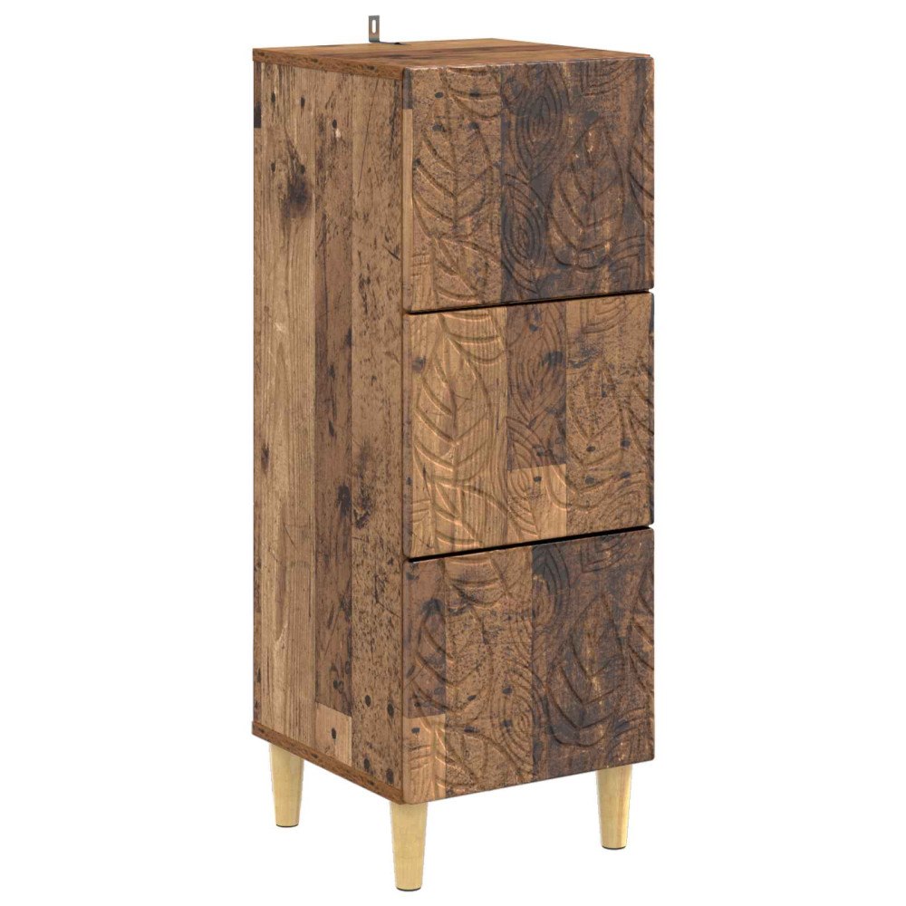 vidaXL Lådans skåp Gammalt trä 33 x 34,5 x 90 cm Konstruerat trä