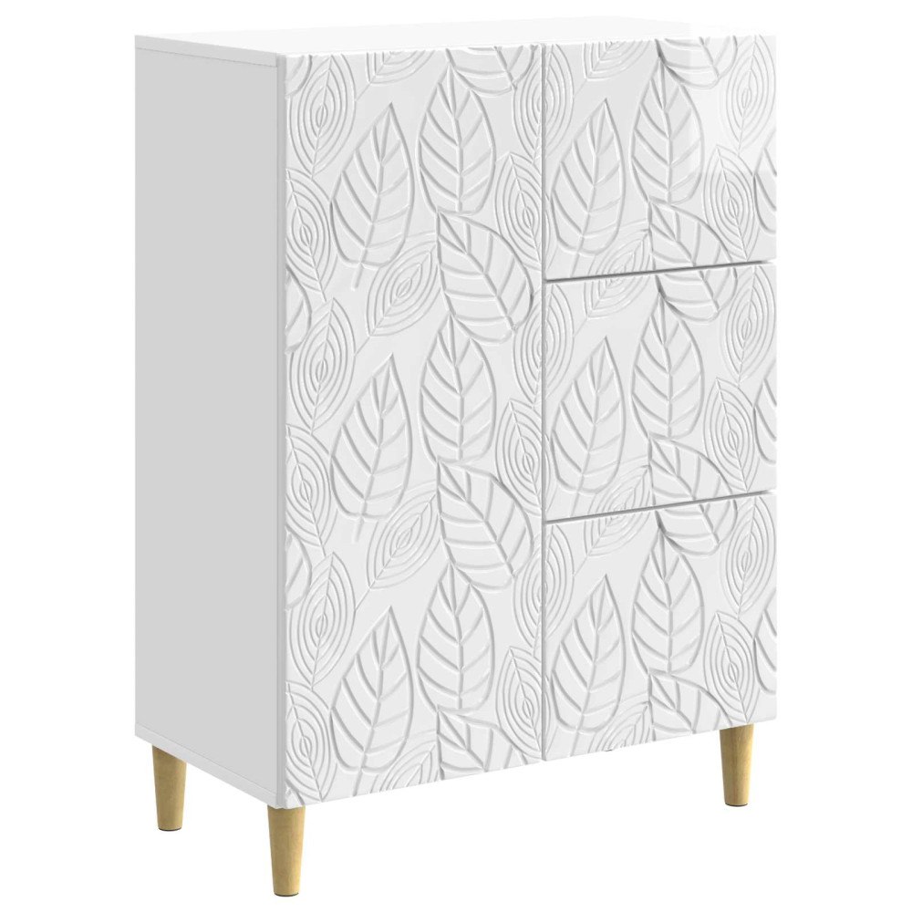 vidaXL Sideboard Vit högglans 66 x 34,5 x 90 cm Konstruerat trä