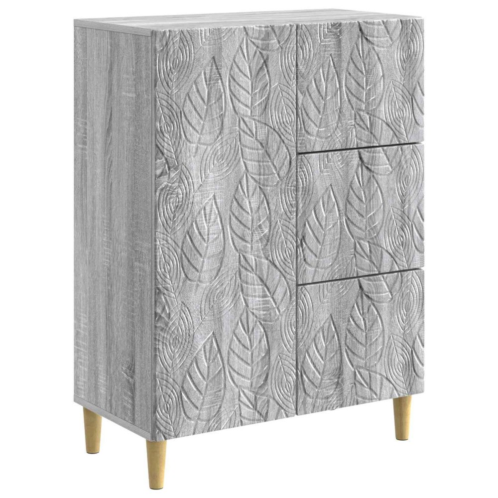 vidaXL Sideboard Grå Sonoma 66 x 34,5 x 90 cm Konstruerat trä