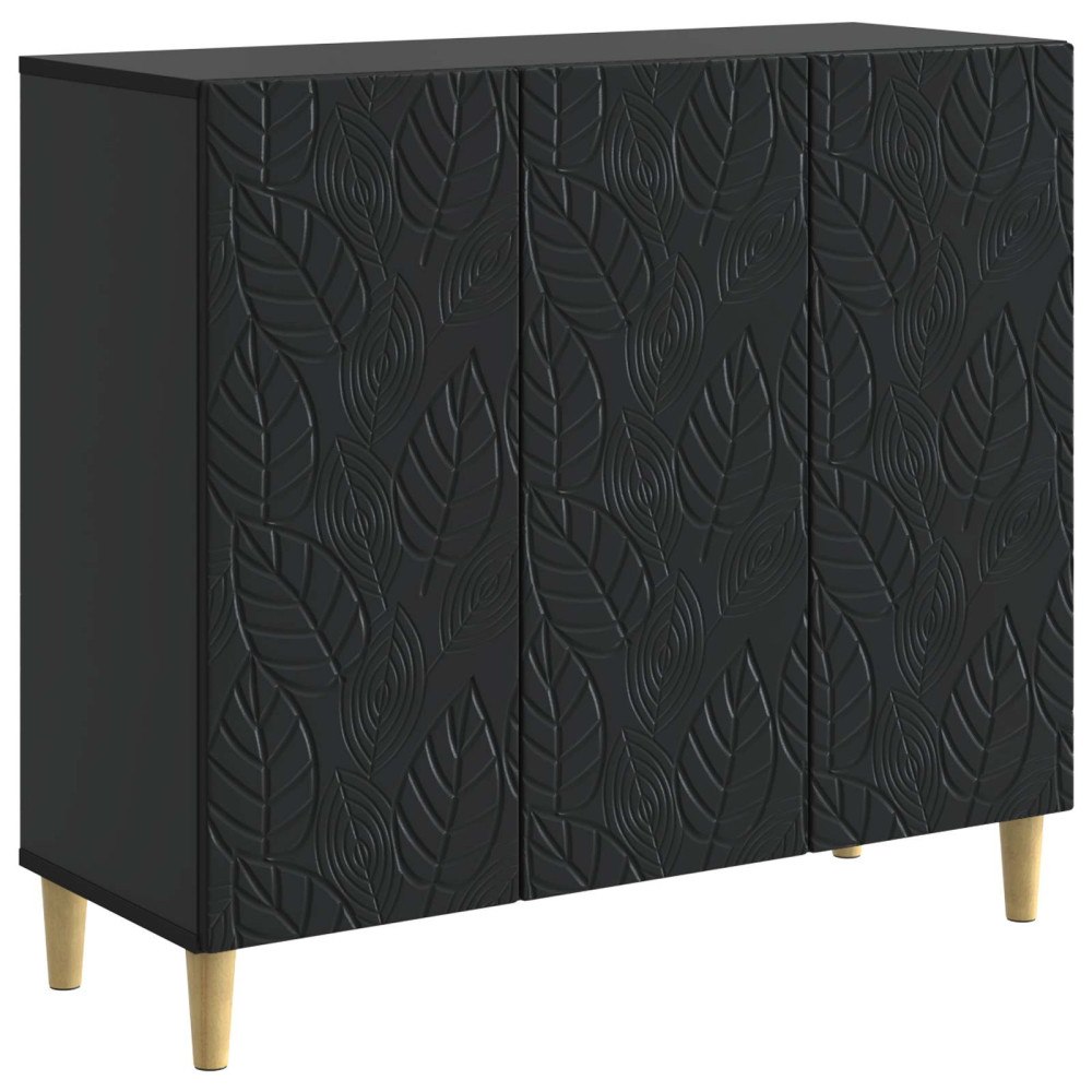 vidaXL Sideboard Svart 89 x 34,5 x 80 cm Konstruerat trä