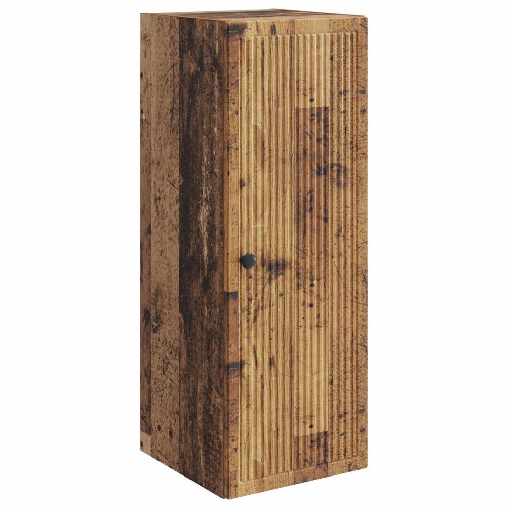 vidaXL Väggmonterat skåp Gammalt trä 33 x 34,5 x 90 cm Konstruerat trä