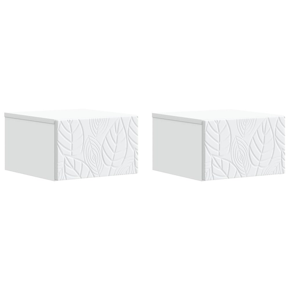 vidaXL Väggmonterad sidobord 2 pcs Vit 34,5 x 33 x 20 cm