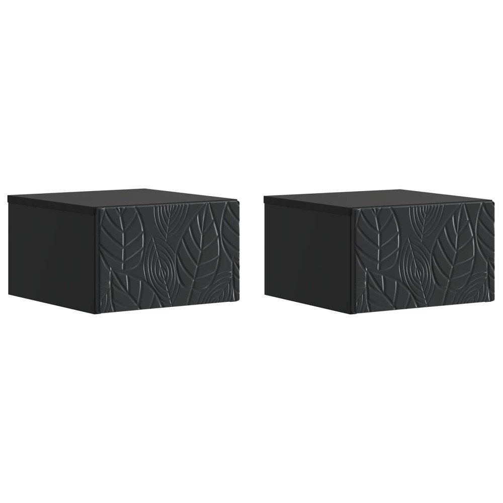 vidaXL Väggmonterad sidobord 2 pcs Svart 34,5 x 33 x 20 cm