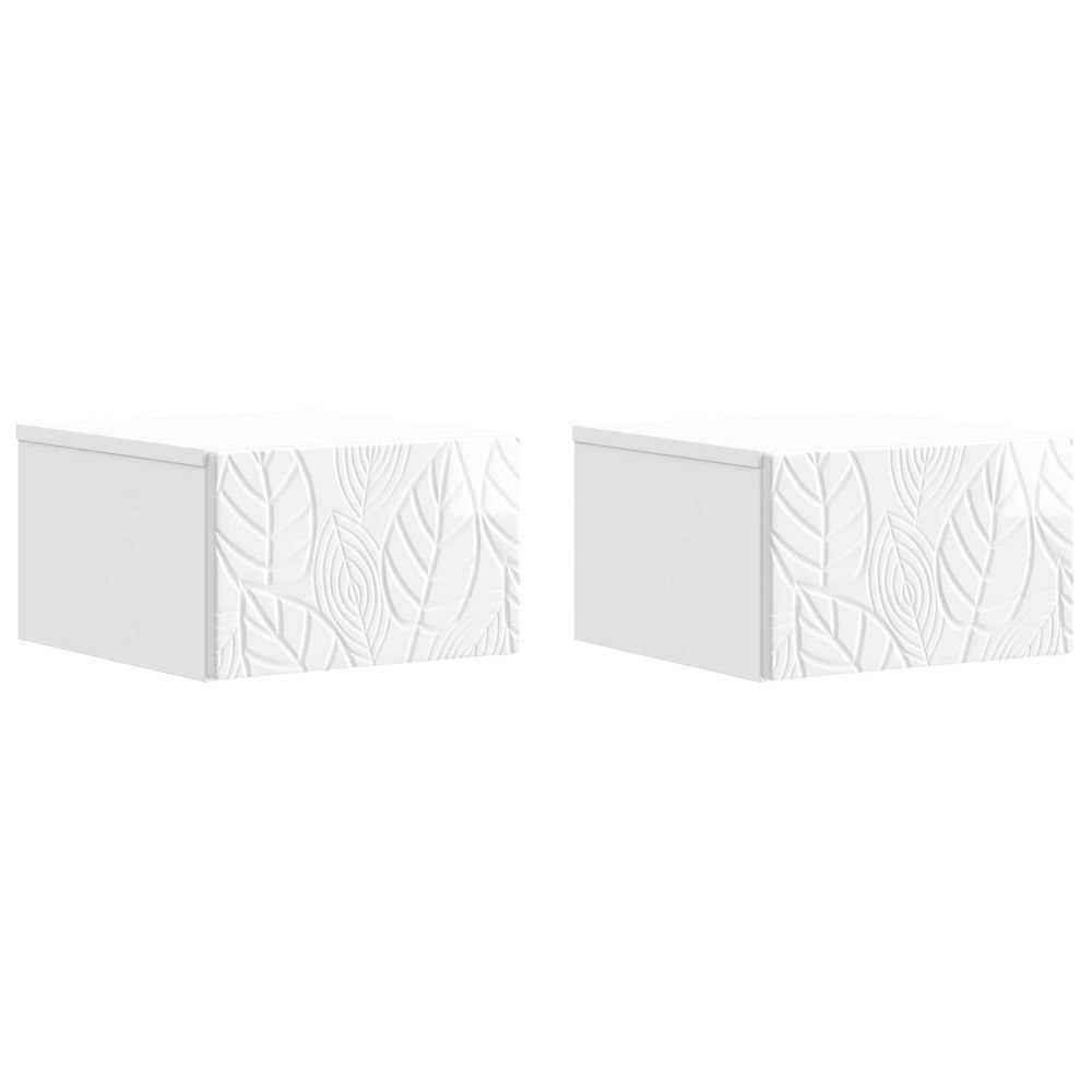 vidaXL Väggmonterad sidobord 2 pcs Vit högglans 34,5 x 33 x 20 cm