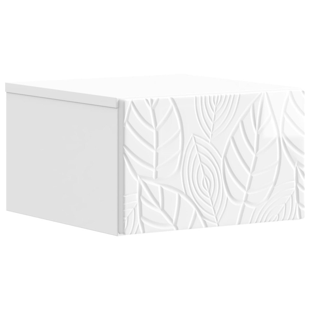vidaXL Väggmonterat Sängbord Vit högglans 49 x 34,5 x 20 cm
