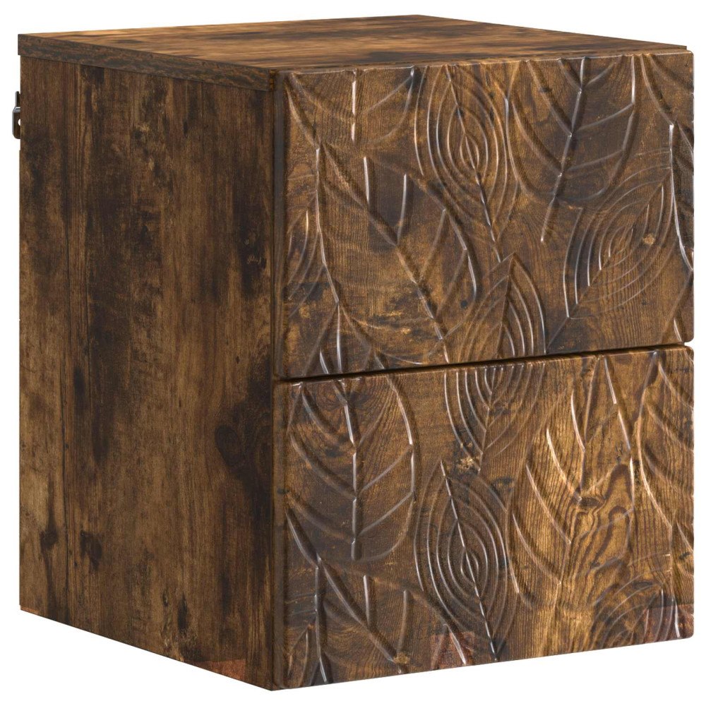 vidaXL Väggmonterat Sängbord Rökt ek 34,5 x 33 x 40 cm Konstruerat trä