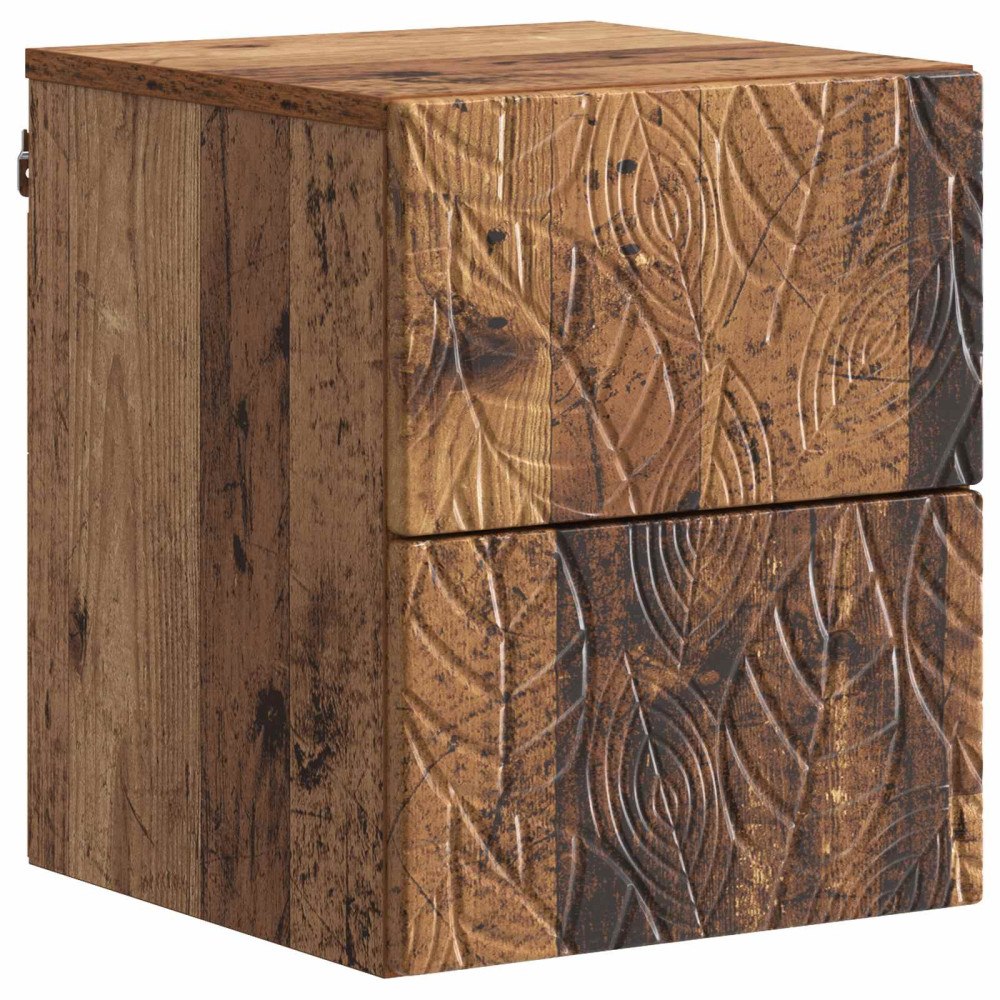 vidaXL Väggmonterat Sängbord Gammalt trä 34,5 x 33 x 40 cm