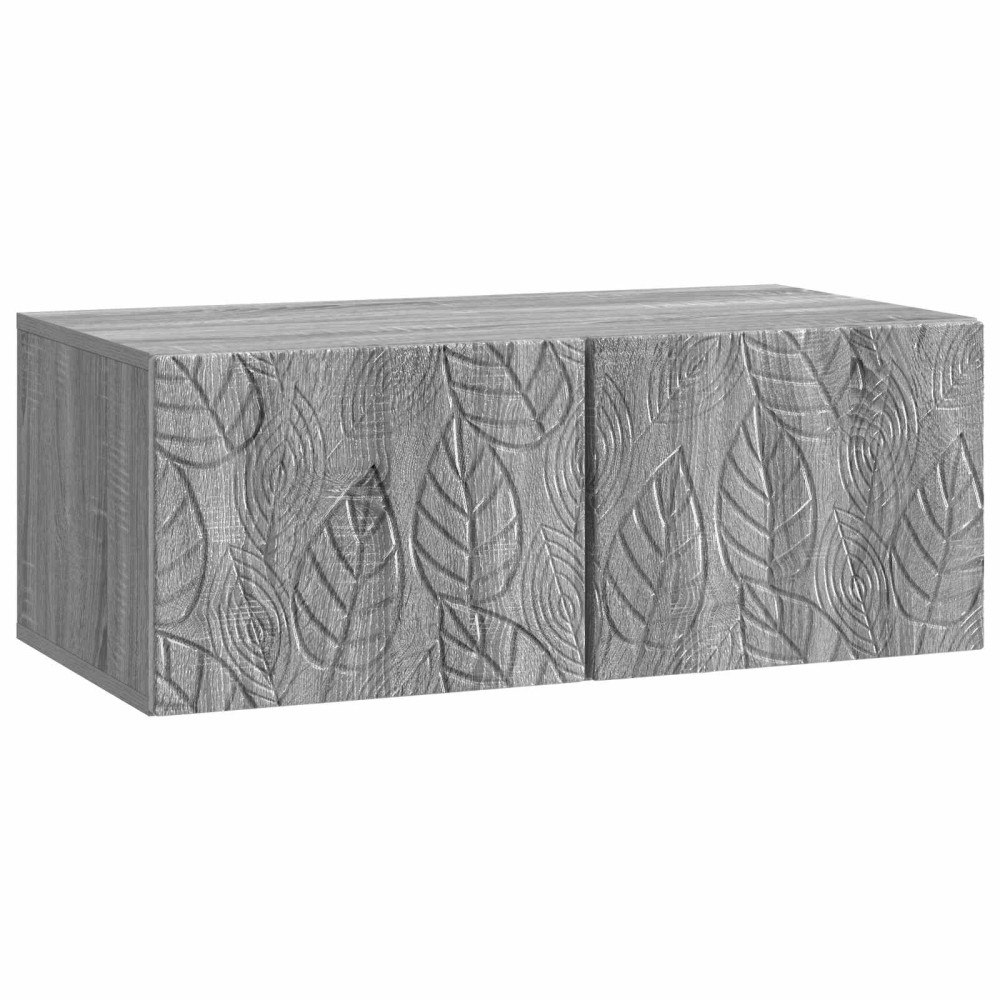 vidaXL Väggmonterad TV-bänk 98 x 31 cm Grå Sonoma Konstruerat trä